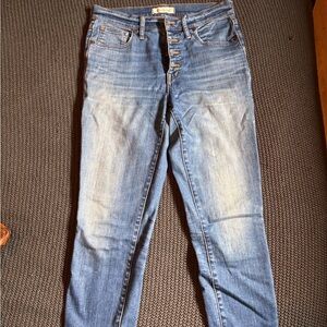 Madewell Blue Skinny Jeans with Distressed Look